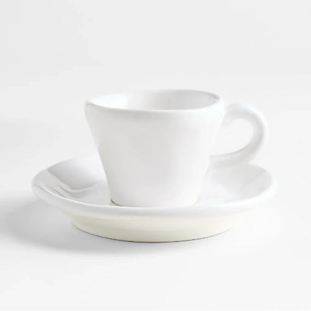 New! EXCLUSIVE Crate&Barrel 🍋🇮🇹✨Sorrento White Espresso Cup & Saucer LIMITED ED